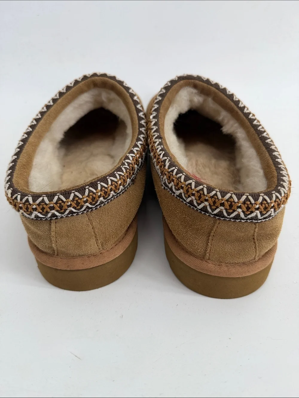 UGG Tasmins chestnut tan suede slip on slipper clog shoes sz 10.5